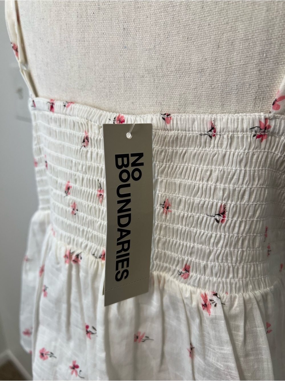 No Boundaries White Cami with Pink Floral Accent - Picture 4 of 9